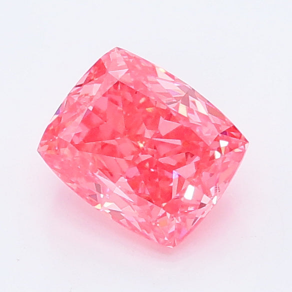 0.94 carat fancy vivid pink cushion lab grown diamond VS1 clarity