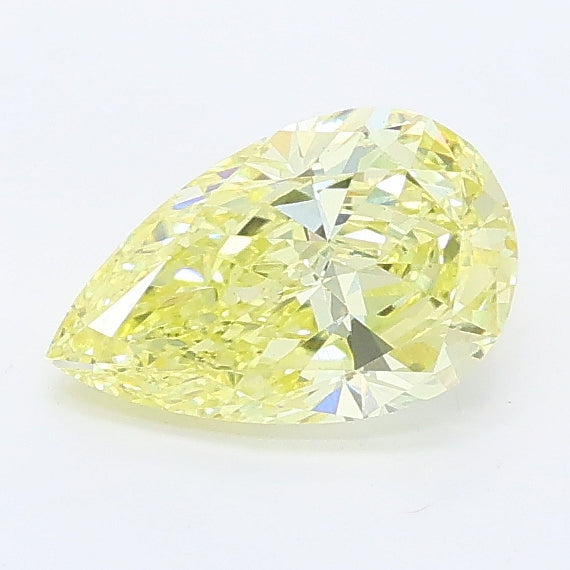 0.86 carat fancy intense yellow pear lab grown diamond VS1 clarity