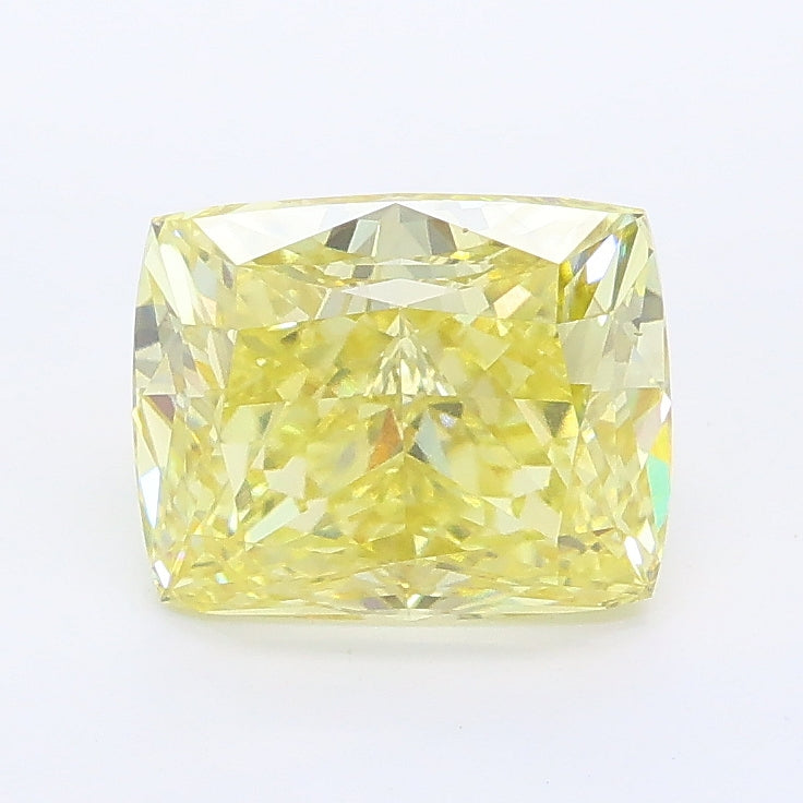 2.06 carat fancy intense yellow cushion lab grown diamond VVS2 clarity