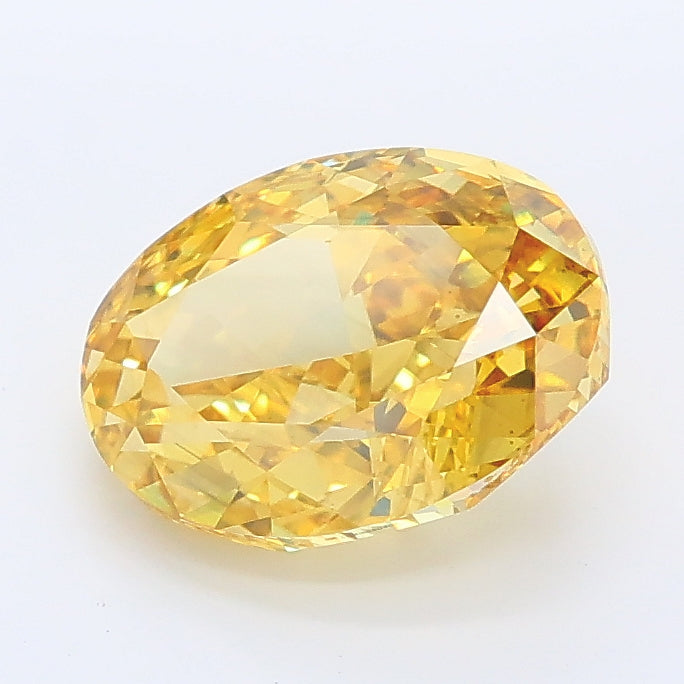 2.03 carat fancy vivid yellow oval lab grown diamond VS2 clarity