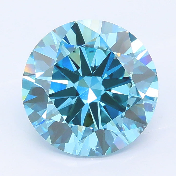 2.80 carat fancy vivid blue round lab grown diamond VS2 clarity