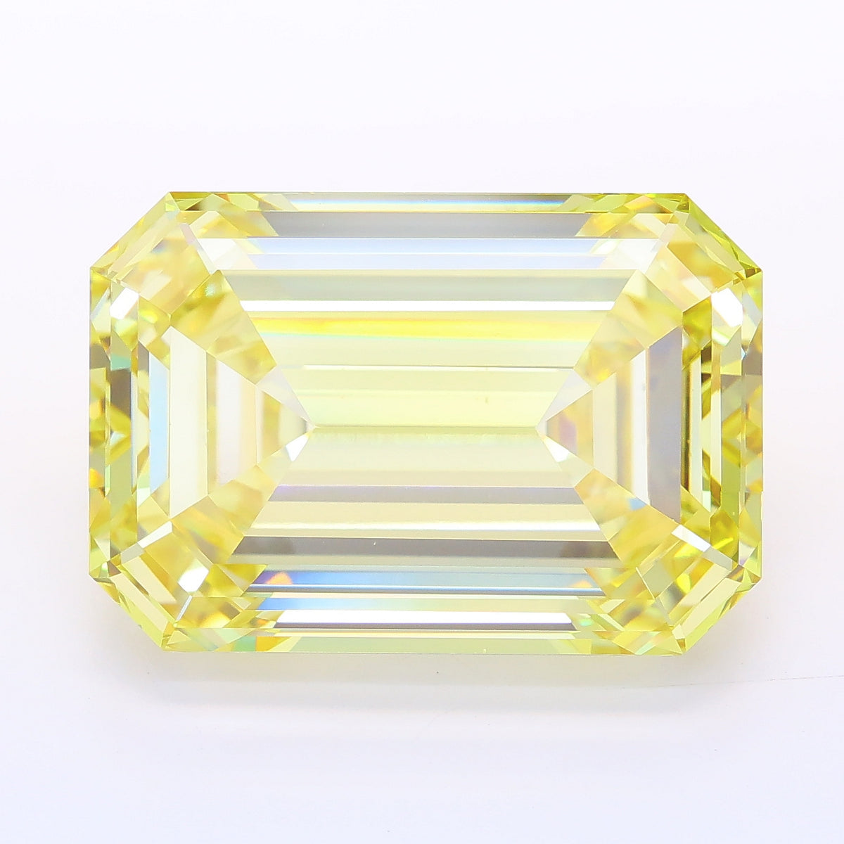 16.27 carat fancy yellow emerald lab grown diamond VS1 clarity