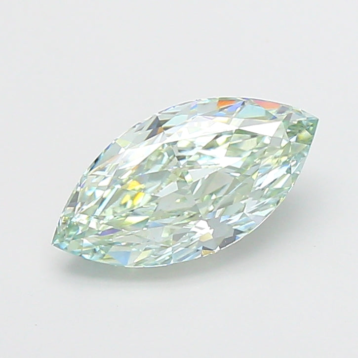 2.16 carat fancy intense bluish green marquise lab grown diamond VS1 clarity