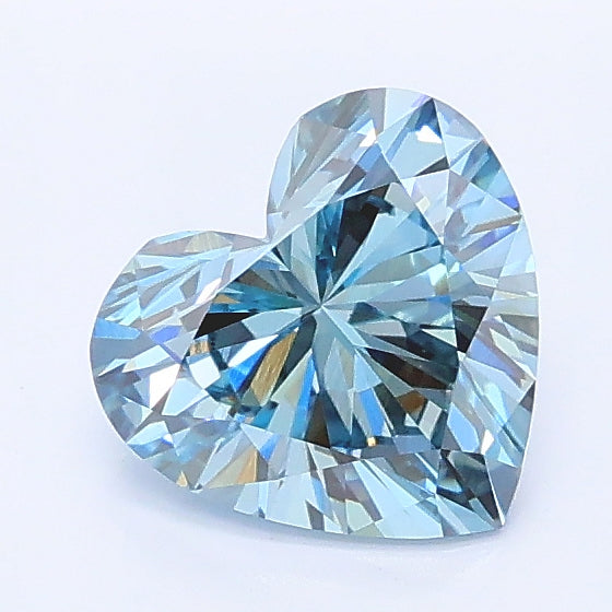 1.10 carat fancy intense blue heart lab grown diamond VVS2 clarity