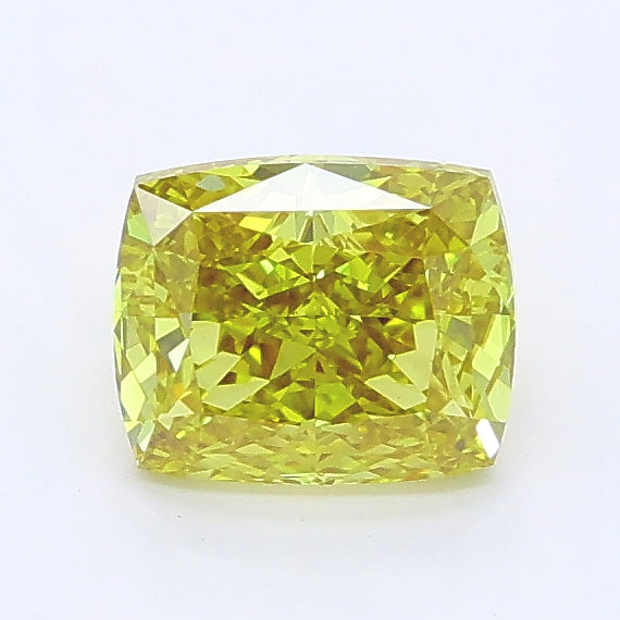 1.07 carat fancy vivid yellow cushion lab grown diamond VVS2 clarity