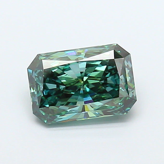 2.03 carat fancy vivid green radiant lab grown diamond VS1 clarity