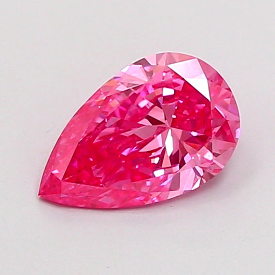 0.88 carat fancy vivid pink pear lab grown diamond VS1 clarity