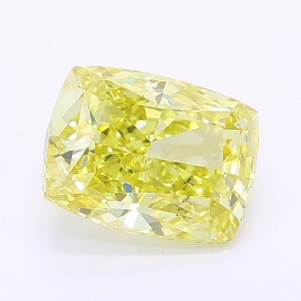 1.04 carat fancy intense yellow cushion lab grown diamond SI1 clarity
