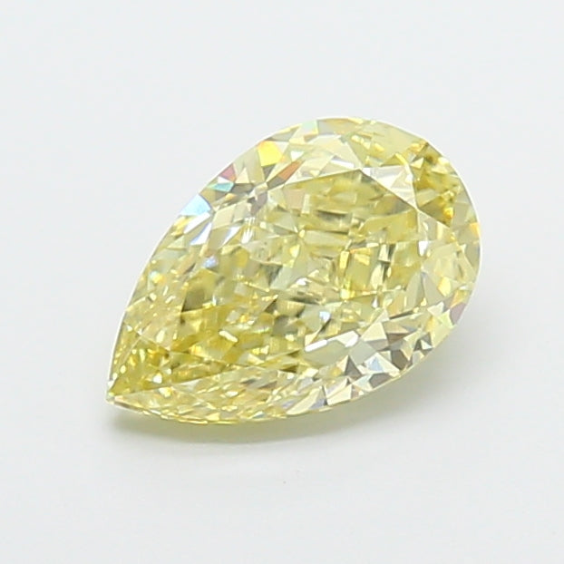 1.67 carat fancy intense yellow pear lab grown diamond VVS2 clarity