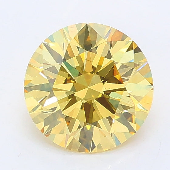 1.22 carat fancy intense yellow round lab grown diamond VS2 clarity