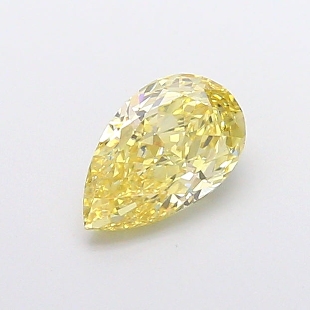 1.09 carat fancy intense yellow pear lab grown diamond VVS2 clarity