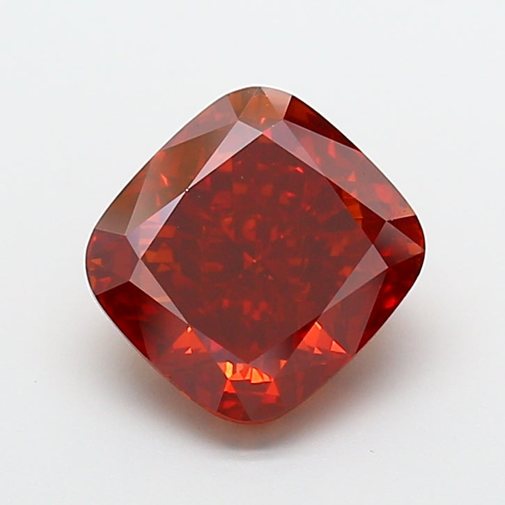 5.00 carat fancy deep orange cushion lab grown diamond VS2 clarity