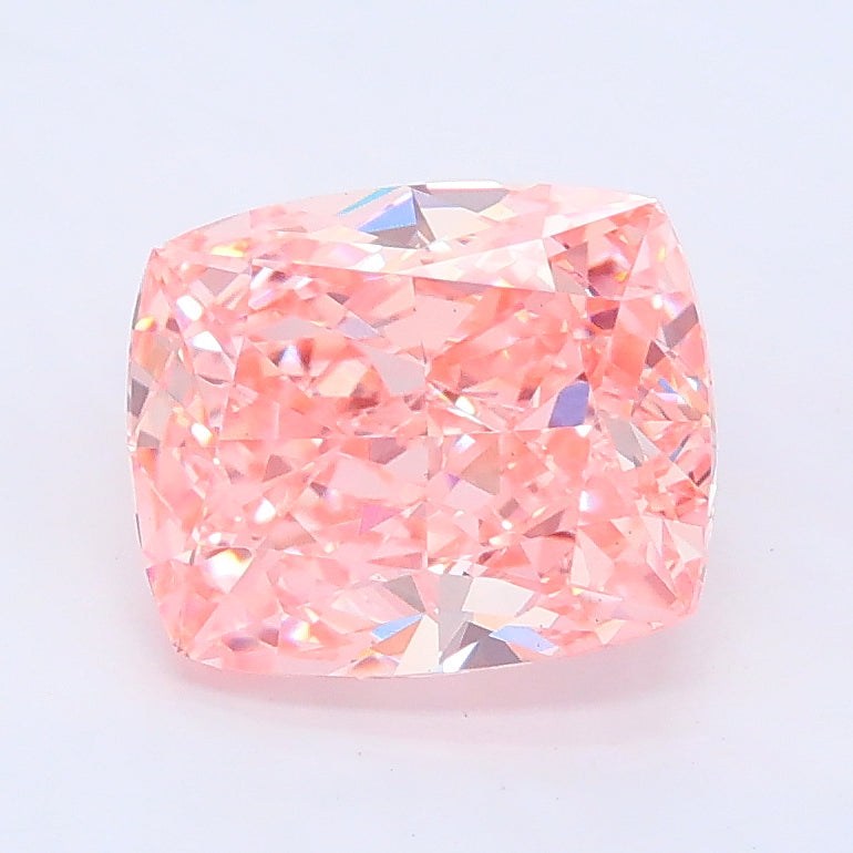 2.33 carat fancy vivid pink cushion lab grown diamond VS1 clarity