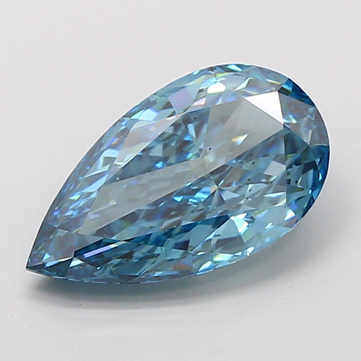 2.81 carat fancy vivid blue pear lab grown diamond VS2 clarity