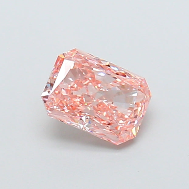 1.57 carat fancy intense pink radiant lab grown diamond VVS2 clarity