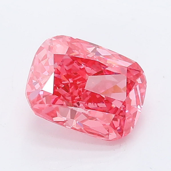 1.10 carat fancy vivid pink cushion lab grown diamond IF clarity