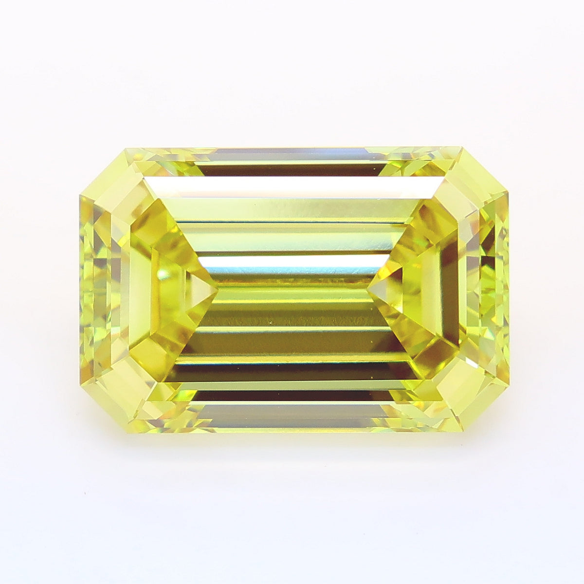 12.54 carat fancy intense yellow emerald lab grown diamond VS1 clarity