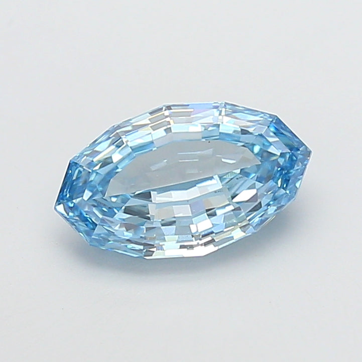 3.03 carat fancy vivid blue marquise lab grown diamond VVS2 clarity