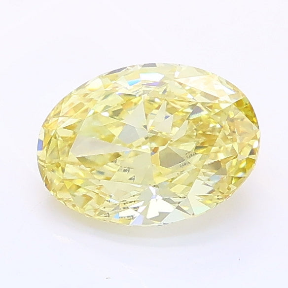 1.06 carat fancy intense yellow oval lab grown diamond VS1 clarity