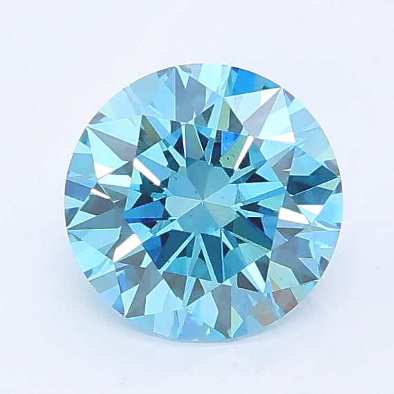1.02 carat fancy vivid blue round lab grown diamond VS1 clarity