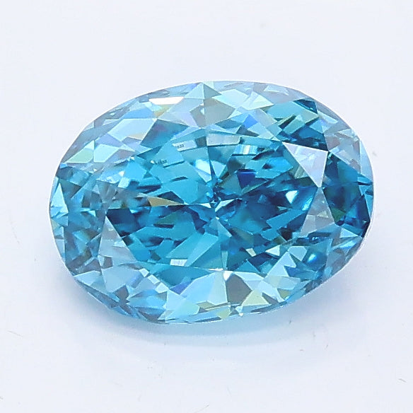 1.10 carat fancy vivid blue oval lab grown diamond VS1 clarity
