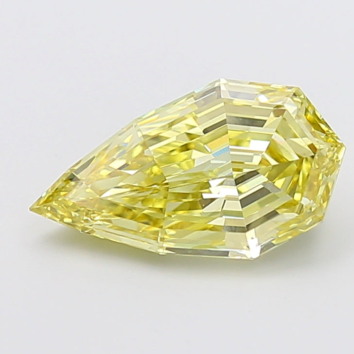 3.08 carat fancy intense yellow pear lab grown diamond VVS2 clarity