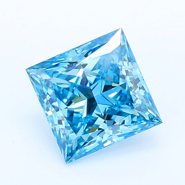 0.98 carat fancy vivid blue princess lab grown diamond VS1 clarity