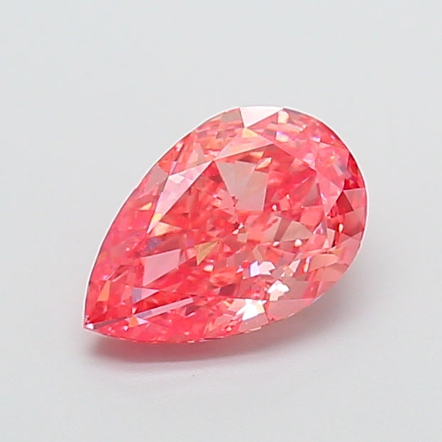 1.59 carat fancy vivid pink pear lab grown diamond VVS2 clarity
