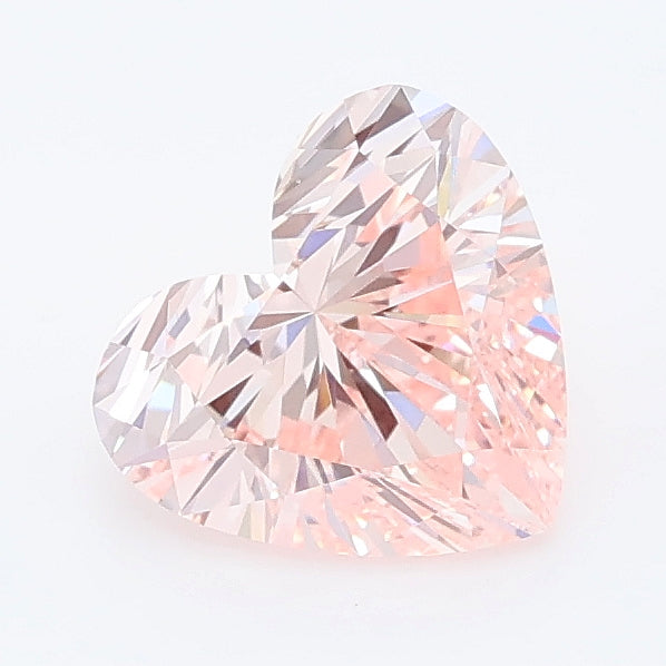 1.19 carat fancy intense pink heart lab grown diamond VS1 clarity