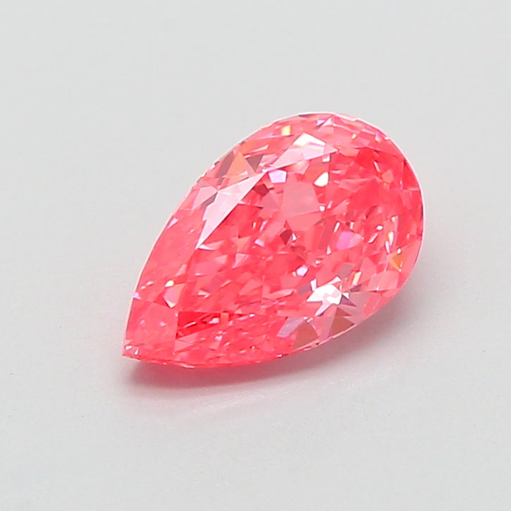 1.05 carat fancy vivid pink pear lab grown diamond VS1 clarity