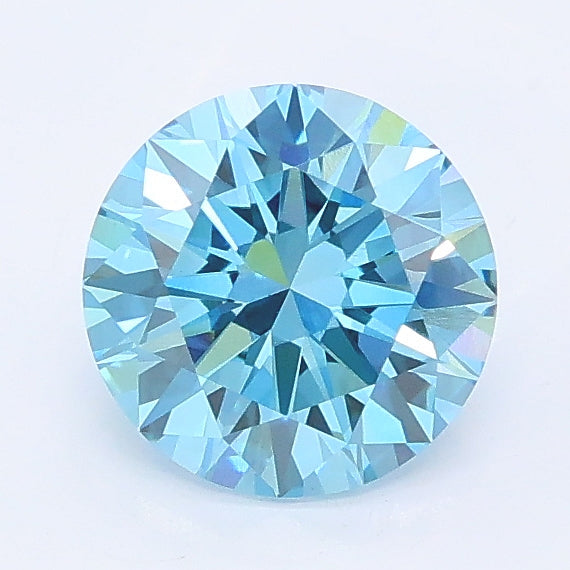 1.13 carat fancy vivid blue round lab grown diamond VS1 clarity