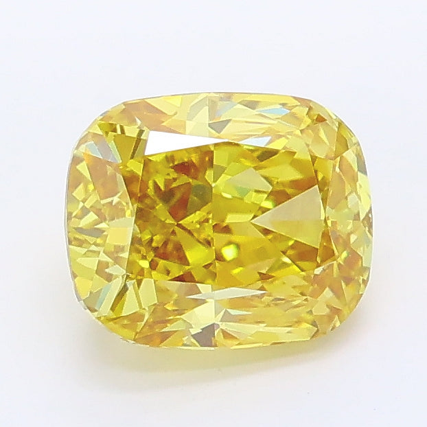 1.57 carat fancy intense brownish yellow cushion lab grown diamond VS1 clarity