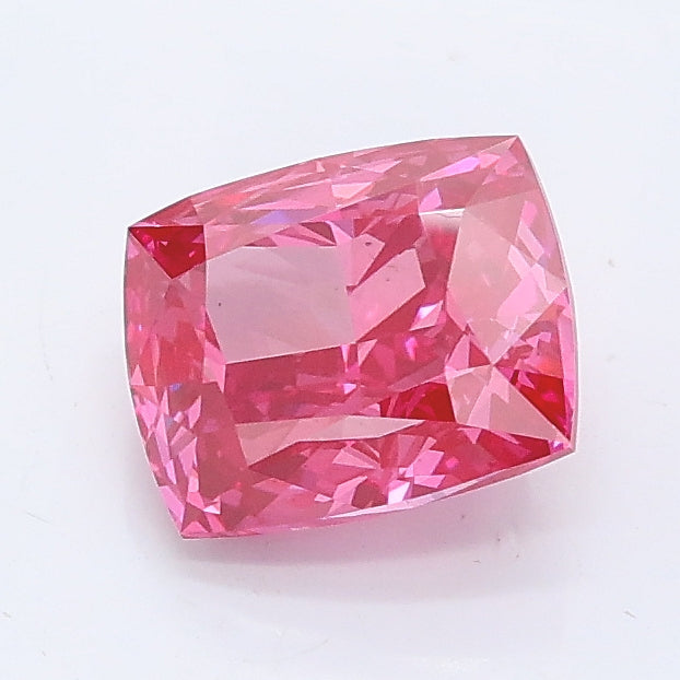1.29 carat fancy vivid pink cushion lab grown diamond VS2 clarity