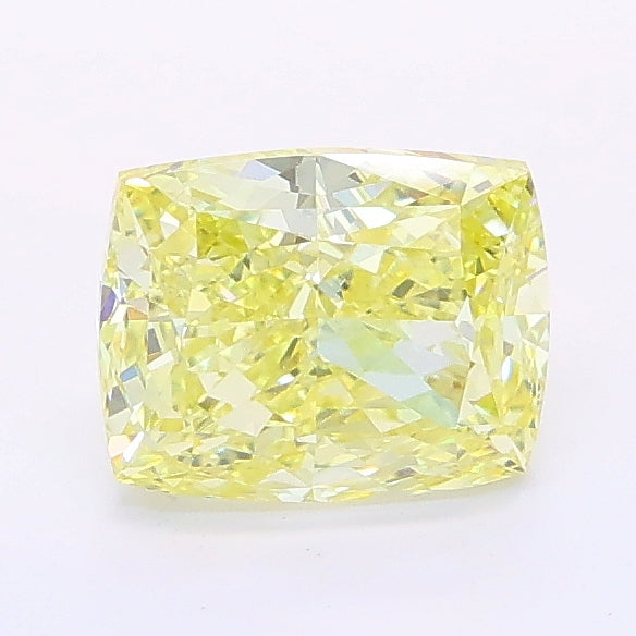 1.14 carat fancy yellow cushion lab grown diamond VVS2 clarity