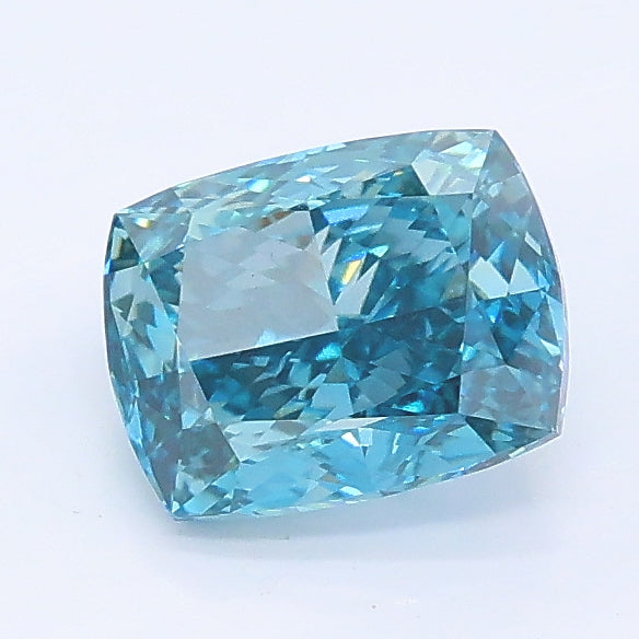 1.20 carat fancy vivid blue cushion lab grown diamond VS1 clarity