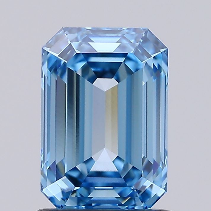 1.44 carat fancy intense blue emerald lab grown diamond VS1 clarity