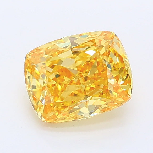 1.08 carat fancy vivid yellow cushion lab grown diamond VVS2 clarity