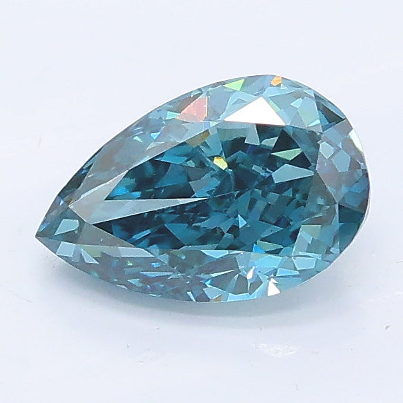 1.04 carat fancy vivid blue pear lab grown diamond VS1 clarity