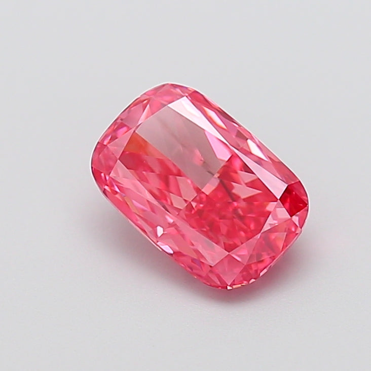 2.00 carat fancy vivid pink cushion lab grown diamond VS2 clarity