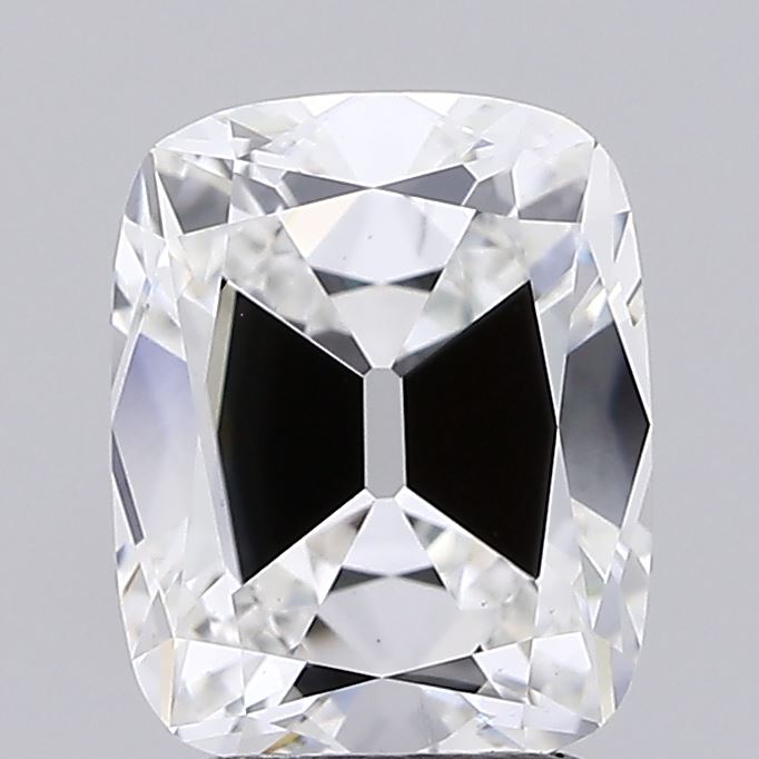2.01 carat old mine cushion lab grown diamond F color SI1 clarity