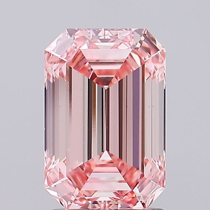 1.98 carat fancy intense pink emerald lab grown diamond VS2 clarity