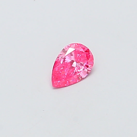 0.34 carat fancy vivid pink pear lab grown diamond VS2 clarity