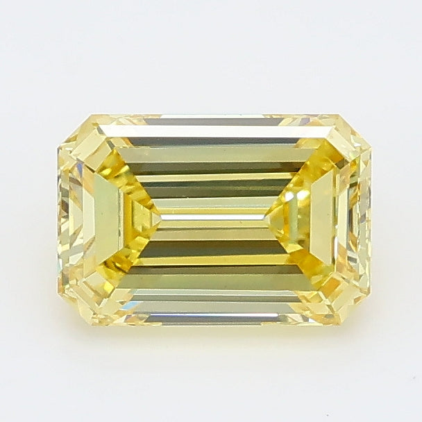 1.13 carat fancy vivid yellow emerald lab grown diamond VS1 clarity