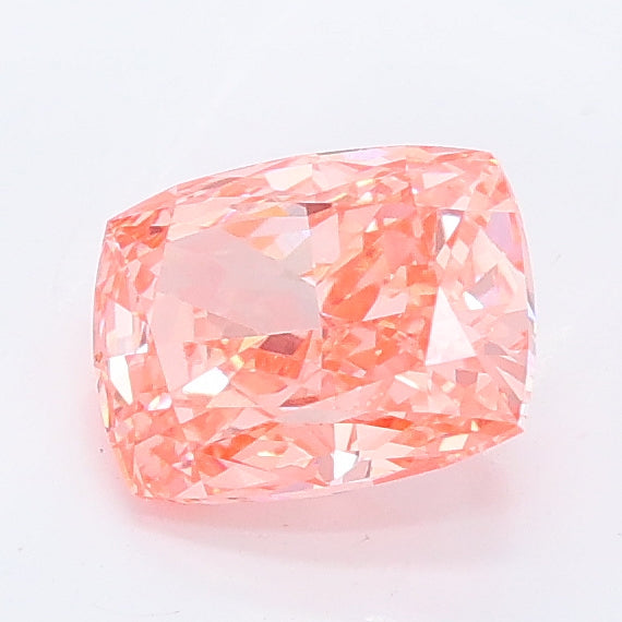 1.11 carat fancy vivid pink cushion lab grown diamond VVS2 clarity
