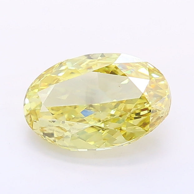 1.02 carat fancy yellow oval lab grown diamond VS1 clarity