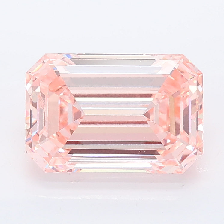 2.58 carat fancy pink emerald lab grown diamond VS1 clarity