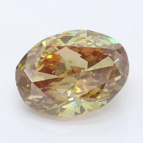 1.13 carat fancy intense green oval lab grown diamond VS1 clarity