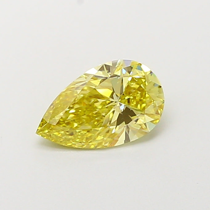 1.00 carat fancy intense yellow pear lab grown diamond VS1 clarity