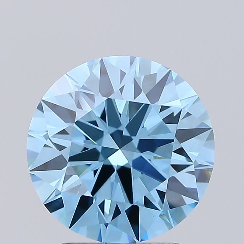 2.32 carat fancy vivid blue round lab grown diamond VS1 clarity