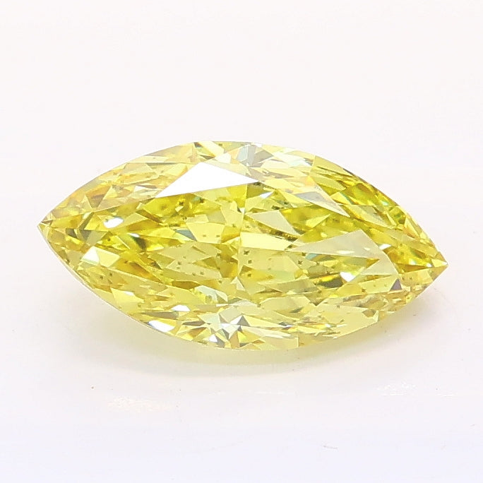 1.08 carat fancy intense yellow marquise lab grown diamond SI1 clarity